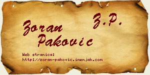 Zoran Paković vizit kartica